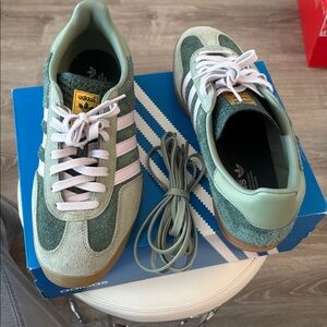 Adidas Forest Green and lavender Trainers